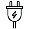 Bold plug icon with lightning bolt